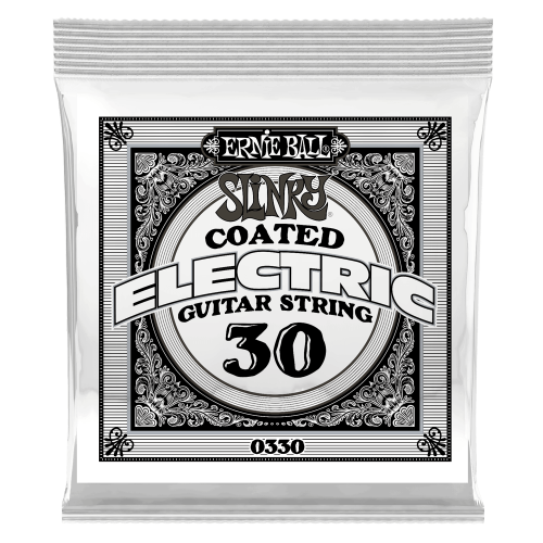 Ernie Ball .030 Slinky Coated Nickel Wound — elektriskās ģitāras atsevišķa stīga Ernie Ball .030 Slinky Coated Nickel Wound — elektriskās ģitāras atsevišķa stīga