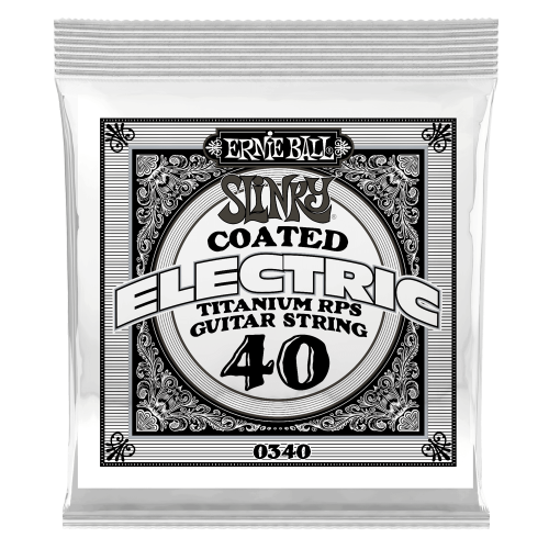 Ernie Ball .040 Slinky Coated Nickel Wound — elektriskās ģitāras atsevišķa stīga Ernie Ball .040 Slinky Coated Nickel Wound — elektriskās ģitāras atsevišķa stīga