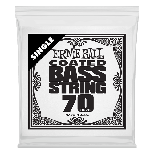Ernie Ball .070 Coated Nickel Wound — basģitāras atsevišķa stīga Ernie Ball .070 Coated Nickel Wound — basģitāras atsevišķa stīga