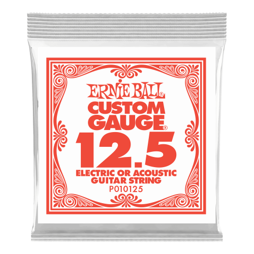 Ernie Ball .0125 Plain Steel — elektriskās ģitāras atsevišķa stīga Ernie Ball .0125 Plain Steel — elektriskās ģitāras atsevišķa stīga