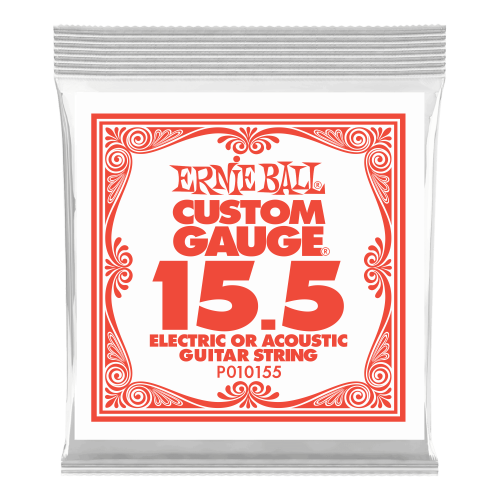 Ernie Ball .0155 Plain Steel — elektriskās ģitāras atsevišķa stīga Ernie Ball .0155 Plain Steel — elektriskās ģitāras atsevišķa stīga