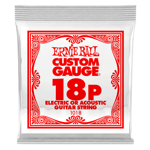 Ernie Ball .018 Plain Steel — elektriskās ģitāras atsevišķa stīga Ernie Ball .018 Plain Steel — elektriskās ģitāras atsevišķa stīga