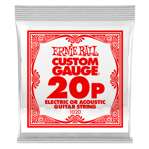 Ernie Ball .020 Plain Steel — elektriskās ģitāras atsevišķa stīga Ernie Ball .020 Plain Steel — elektriskās ģitāras atsevišķa stīga