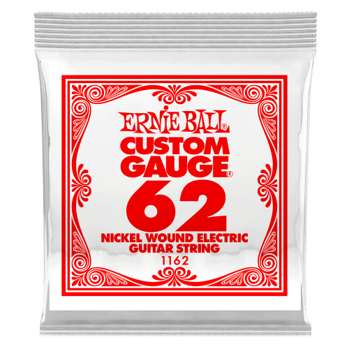 Ernie Ball .062 Nickel Wound 3 paku iepakojums — elektriskās ģitāras atsevišķa stīga Ernie Ball .062 Nickel Wound 3 paku iepakojums — elektriskās ģitāras atsevišķa stīga
