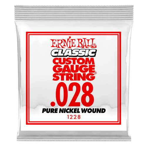Ernie Ball .028 Classic Pure Nickel Wound — elektriskās ģitāras atsevišķa stīga Ernie Ball .028 Classic Pure Nickel Wound — elektriskās ģitāras atsevišķa stīga