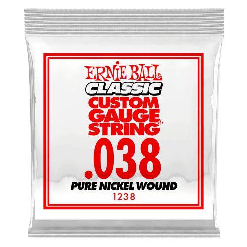 Ernie Ball .038 Classic Pure Nickel Wound — elektriskās ģitāras atsevišķa stīga Ernie Ball .038 Classic Pure Nickel Wound — elektriskās ģitāras atsevišķa stīga