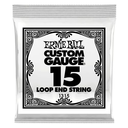 Ernie Ball .015 Loop End Stainless Steel Plain Banjo or Mandolin — bandžo atsevišķa stīga Ernie Ball .015 Loop End Stainless Steel Plain Banjo or Mandolin — bandžo atsevišķa stīga