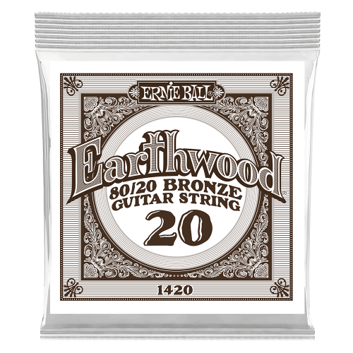 Ernie Ball .020 Earthwood 80/20 Bronze — akustiskās ģitāras atsevišķa stīga Ernie Ball .020 Earthwood 80/20 Bronze — akustiskās ģitāras atsevišķa stīga