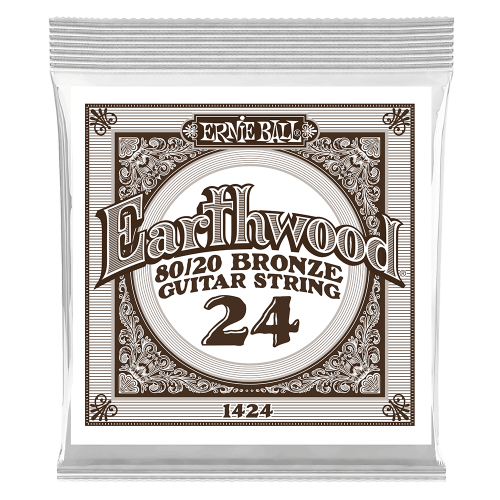 Ernie Ball .024 Earthwood 80/20 Bronze — akustiskās ģitāras atsevišķa stīga Ernie Ball .024 Earthwood 80/20 Bronze — akustiskās ģitāras atsevišķa stīga