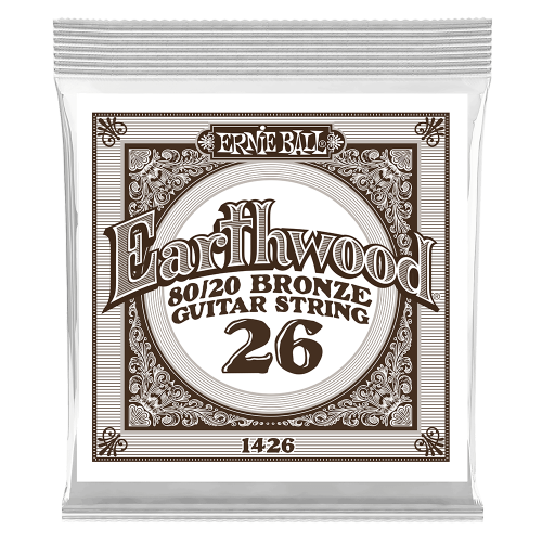 Ernie Ball .026 Earthwood 80/20 Bronze — akustiskās ģitāras atsevišķa stīga Ernie Ball .026 Earthwood 80/20 Bronze — akustiskās ģitāras atsevišķa stīga