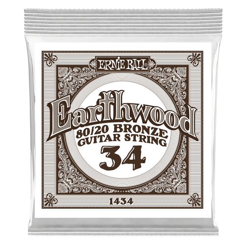 Ernie Ball .034 Earthwood 80/20 Bronze — akustiskās ģitāras atsevišķa stīga Ernie Ball .034 Earthwood 80/20 Bronze — akustiskās ģitāras atsevišķa stīga