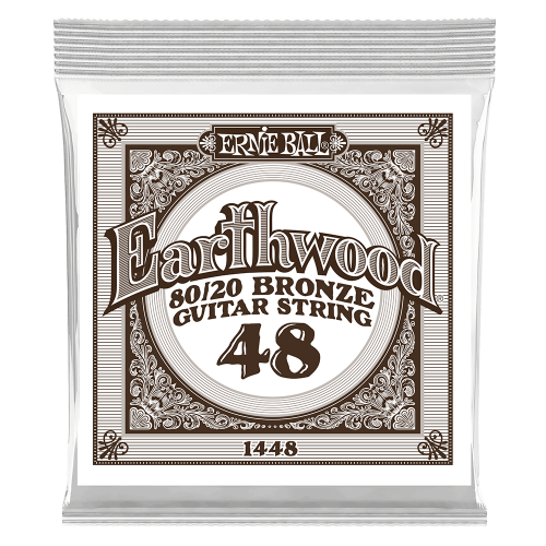 Ernie Ball .048 Earthwood 80/20 Bronze — akustiskās ģitāras atsevišķa stīga