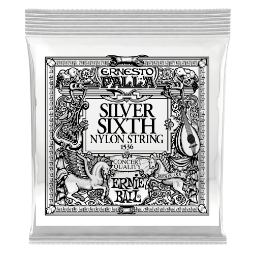 Ernie Ball Silver 6th Ernesto Palla Nylon — klasiskās ģitāras atsevišķa stīga Ernie Ball Silver 6th Ernesto Palla Nylon — klasiskās ģitāras atsevišķa stīga