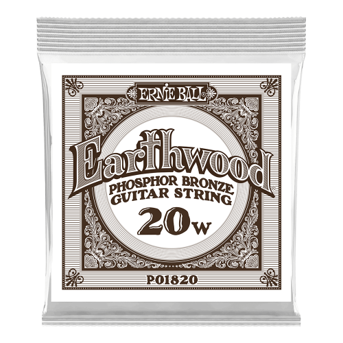 Ernie Ball .020 Earthwood Phosphor Bronze — akustiskās ģitāras atsevišķa stīga Ernie Ball .020 Earthwood Phosphor Bronze — akustiskās ģitāras atsevišķa stīga