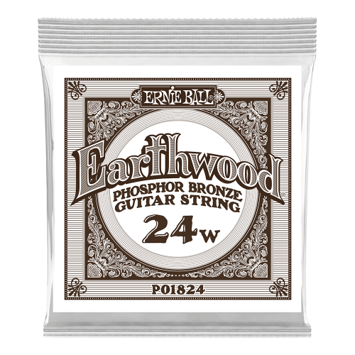 Ernie Ball .024 Earthwood Phosphor Bronze — akustiskās ģitāras atsevišķa stīga