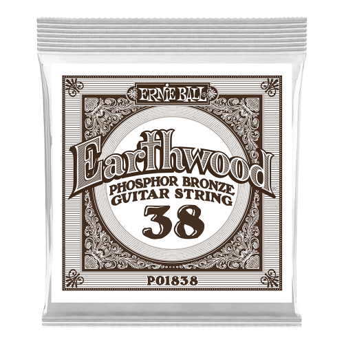 Ernie Ball .038 Earthwood Phosphor Bronze — akustiskās ģitāras atsevišķa stīga Ernie Ball .038 Earthwood Phosphor Bronze — akustiskās ģitāras atsevišķa stīga