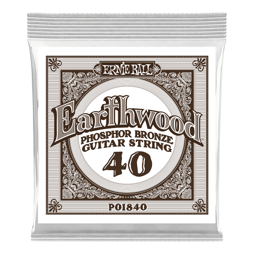 Ernie Ball .040 Earthwood Phosphor Bronze — akustiskās ģitāras atsevišķa stīga Ernie Ball .040 Earthwood Phosphor Bronze — akustiskās ģitāras atsevišķa stīga