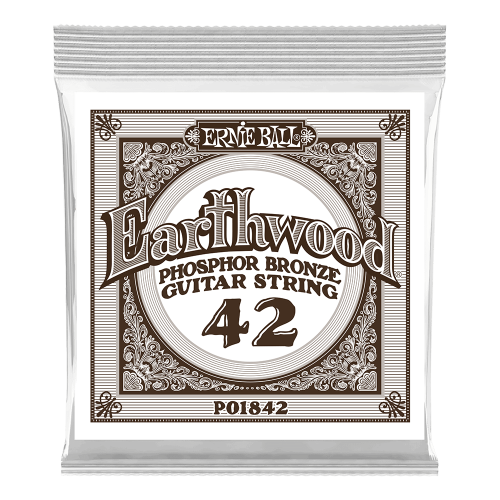 Ernie Ball .042 Earthwood Phosphor Bronze — akustiskās ģitāras atsevišķa stīga Ernie Ball .042 Earthwood Phosphor Bronze — akustiskās ģitāras atsevišķa stīga