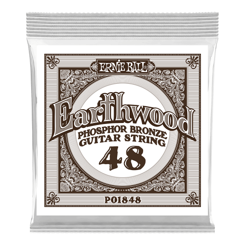 Ernie Ball .048 Earthwood Phosphor Bronze — akustiskās ģitāras atsevišķa stīga Ernie Ball .048 Earthwood Phosphor Bronze — akustiskās ģitāras atsevišķa stīga