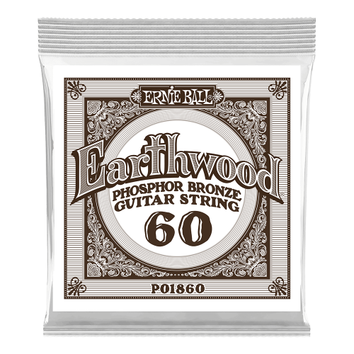 Ernie Ball .060 Earthwood Phosphor Bronze 3 paku iepakojums — akustiskās ģitāras atsevišķa stīga