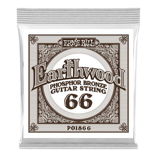 Ernie Ball .066 Earthwood Phosphor Bronze 3 paku iepakojums — akustiskās ģitāras atsevišķa stīga