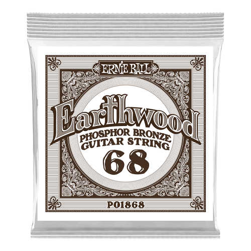 Ernie Ball .068 Earthwood Phosphor Bronze 3 paku iepakojums — akustiskās ģitāras atsevišķa stīga