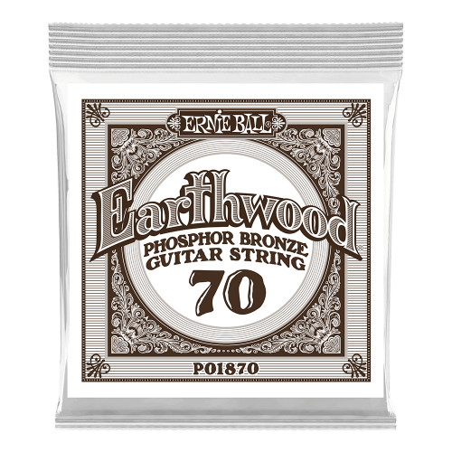 Ernie Ball .070 Earthwood Phosphor Bronze 3 paku iepakojums — akustiskās ģitāras atsevišķa stīga