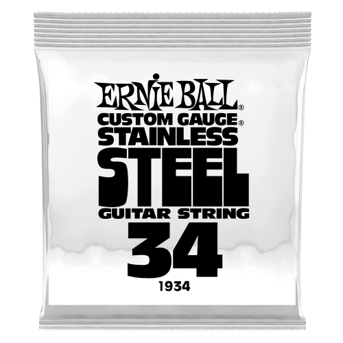 Ernie Ball .034 Stainless Steel Wound — elektriskās ģitāras atsevišķa stīga Ernie Ball .034 Stainless Steel Wound — elektriskās ģitāras atsevišķa stīga