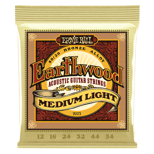 Ernie Ball Medium Light Earthwood 80/20 Bronze 12-54 — akustiskās ģitāras stīgas Ernie Ball Medium Light Earthwood 80/20 Bronze 12-54 — akustiskās ģitāras stīgas