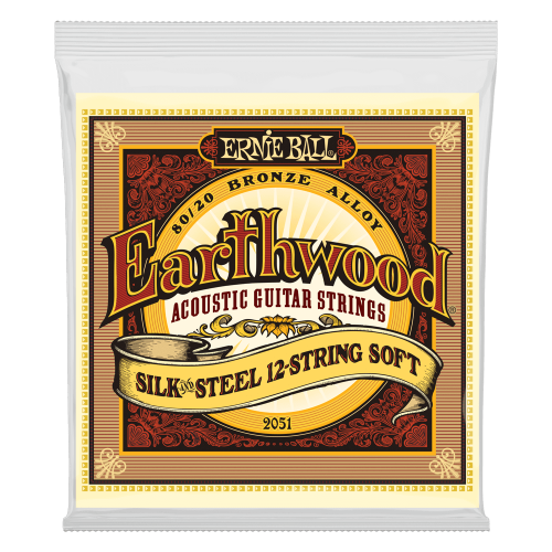 Ernie Ball Soft Earthwood 80/20 Bronze Silk & Steel 12-String 9-46 — akustiskās ģitāras stīgas Ernie Ball Soft Earthwood 80/20 Bronze Silk & Steel 12-String 9-46 — akustiskās ģitāras stīgas