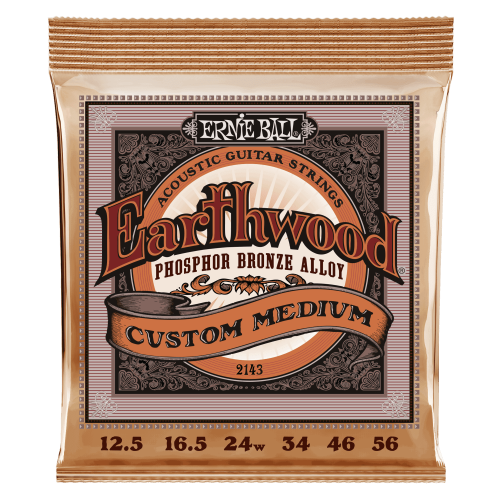 Ernie Ball Custom Medium Earthwood Phosphor Bronze 12.5-56 — akustiskās ģitāras stīgas Ernie Ball Custom Medium Earthwood Phosphor Bronze 12.5-56 — akustiskās ģitāras stīgas