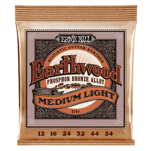 Ernie Ball Medium Light Earthwood Phosphor Bronze 12-54 — akustiskās ģitāras stīgas Ernie Ball Medium Light Earthwood Phosphor Bronze 12-54 — akustiskās ģitāras stīgas