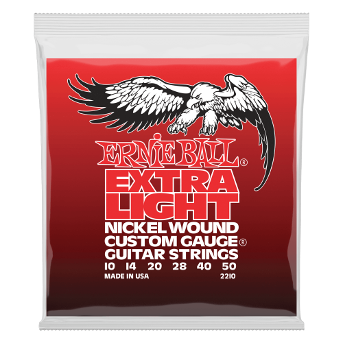 Ernie Ball Extra Light Nickel Wound w/ wound G - 10-50 — elektriskās ģitāras stīgas