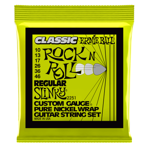 Ernie Ball Regular Slinky Classic Rock n Roll Pure Nickel Wrap 10-46 — elektriskās ģitāras stīgas