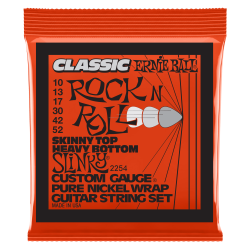 Ernie Ball Skinny Top Heavy Bottom Slinky Classic Rock n Roll Pure Nickel Wrap 10-52 — elektriskās ģitāras stīgas
