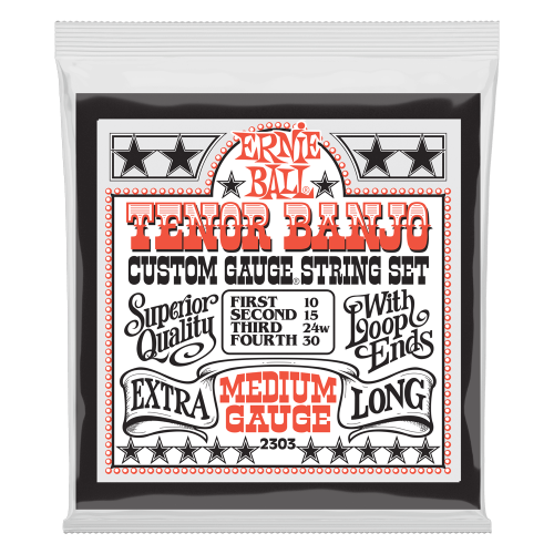 Ernie Ball Medium Loop End Stainless Steel Tenor - 10-30 — bandžo stīgas