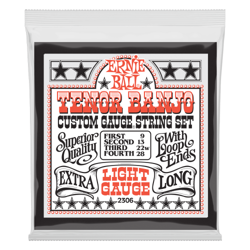 Ernie Ball Light Loop End Stainless Steel Tenor - 9-28 — bandžo stīgas