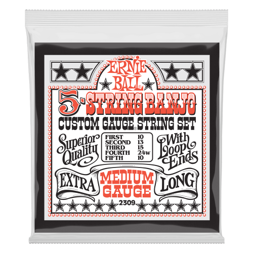 Ernie Ball Medium 5-String Loop End Stainless Steel - 10-10 — bandžo stīgas Ernie Ball Medium 5-String Loop End Stainless Steel - 10-10 — bandžo stīgas