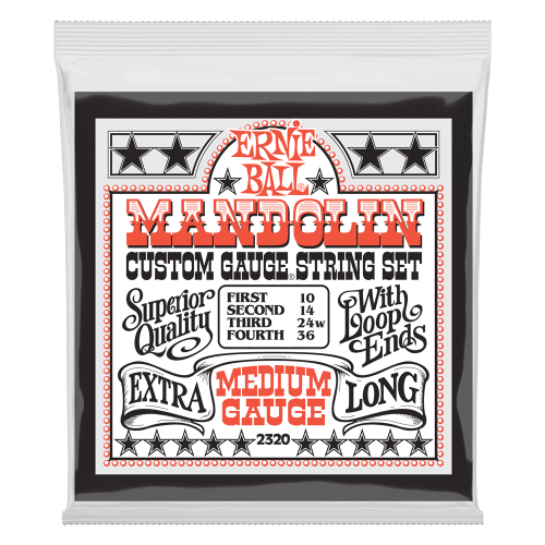 Ernie Ball Medium Loop End Stainless Steel - 10-36 — mandolīnas stīgas Ernie Ball Medium Loop End Stainless Steel - 10-36 — mandolīnas stīgas