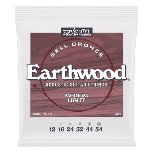 Ernie Ball Medium Light Earthwood Bell Bronze 12-54 — akustiskās ģitāras stīgas