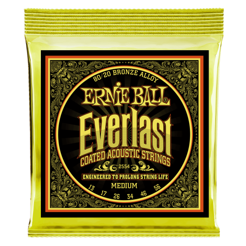 Ernie Ball Medium Everlast Coated 80/20 Bronze 13-56 — akustiskās ģitāras stīgas Ernie Ball Medium Everlast Coated 80/20 Bronze 13-56 — akustiskās ģitāras stīgas