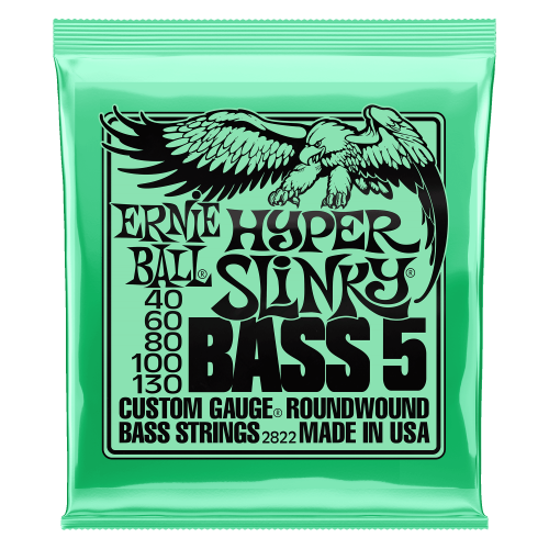 Ernie Ball Hyper Slinky Nickel Wound 5-String 40-130 — basģitāras stīgas Ernie Ball Hyper Slinky Nickel Wound 5-String 40-130 — basģitāras stīgas