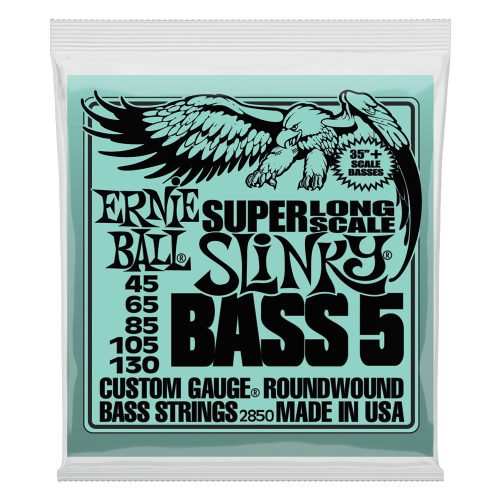 Ernie Ball Slinky Nickel Wound Super Long Scale 5-String 45-130 — basģitāras stīgas