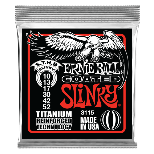 Ernie Ball Skinny Top Heavy Bottom Slinky Coated Titanium RPS 10-52 — elektriskās ģitāras stīgas Ernie Ball Skinny Top Heavy Bottom Slinky Coated Titanium RPS 10-52 — elektriskās ģitāras stīgas