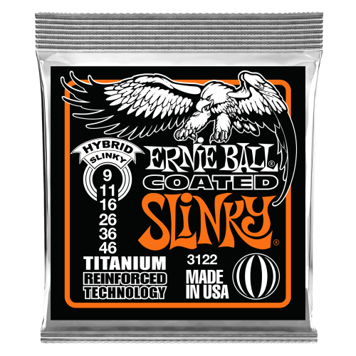 Ernie Ball Hybrid Slinky Coated Titanium RPS 9-46 — elektriskās ģitāras stīgas Ernie Ball Hybrid Slinky Coated Titanium RPS 9-46 — elektriskās ģitāras stīgas
