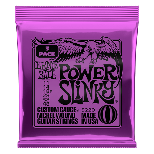 Ernie Ball Power Slinky Nickel Wound 11-48 - 3 paku iepakojums — elektriskās ģitāras stīgas Ernie Ball Power Slinky Nickel Wound 11-48 - 3 paku iepakojums — elektriskās ģitāras stīgas