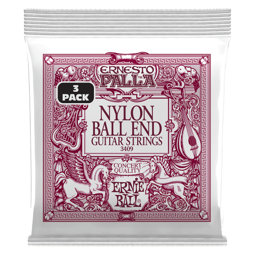 Ernie Ball Ernesto Palla Nylon Ball End - Black & Gold - 3 paku iepakojums — klasiskās ģitāras stīgas