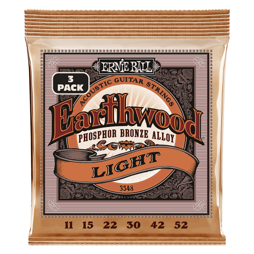 Ernie Ball Light Earthwood Phosphor Bronze 11-52 - 3 paku iepakojums — akustiskās ģitāras stīgas Ernie Ball Light Earthwood Phosphor Bronze 11-52 - 3 paku iepakojums — akustiskās ģitāras stīgas