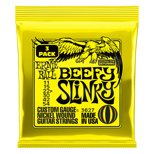 Ernie Ball Beefy Slinky Nickel Wound 11-54 - 3 paku iepakojums — elektriskās ģitāras stīgas