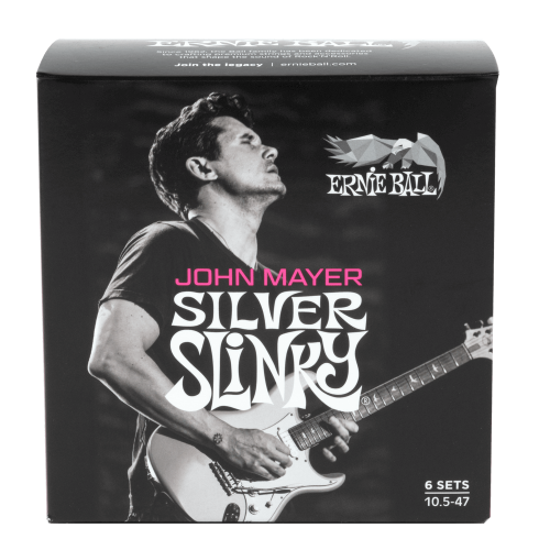 Ernie Ball John Mayer Silver Slinky Signature 6 paku iepakojums — elektriskās ģitāras stīgas